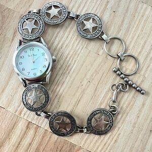 Southwestern Select Time ladies Texas Rangers silver bracelet watch NEW BATTERY